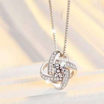 New Four Leaf Clover Flower 925 Silver Choker Necklace Pendant - The Jewellery Supermarket